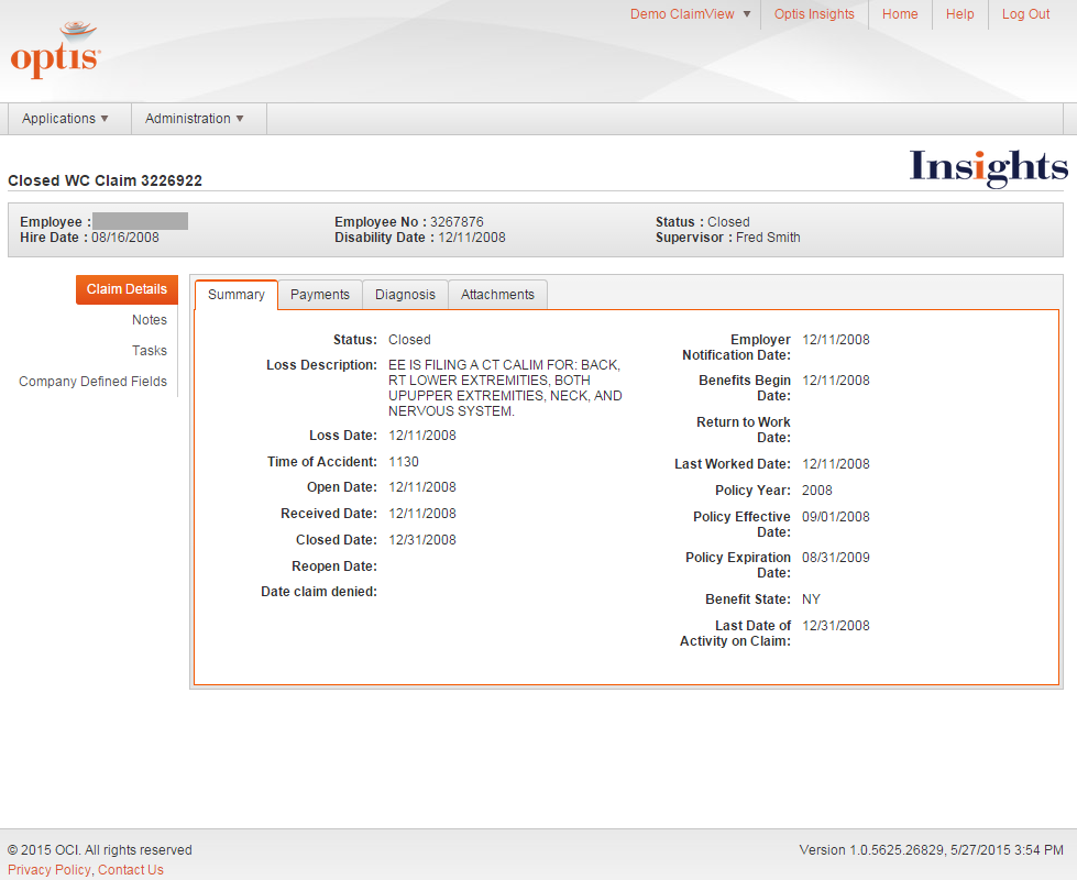 Optis Insights Screenshot